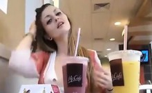 Teen Girl Being Naughty At McDonalds