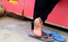 Indian Feet And Soles Teasing In Public