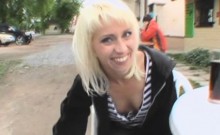 Pretty And Wild Blonde European Girl Finger Banged In Public