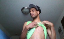 Black Amateur Twink Stroking His Big Dick