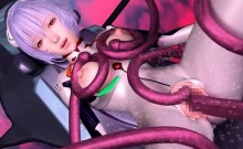 3D Tentacles Fuck Girl in Spacecraft!