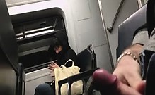 Flash On Train With Closeup Cum