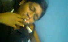 Desi girl smoking and giving blowjob