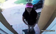 Pizza Delivery Girl Fucks For Cash On Video