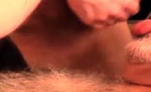 daddy bear sucking cock and cumming on his beard