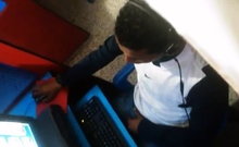 Str8 spy guy cum in his hand in cyber cafe