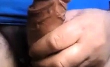 Dad Stroking His Thick Uncut Cock On Cam (no Cum)