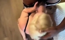 Big tit blonde deepthroats BBC in hotel