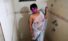 Indian Big Boobs Horny Lily In Bathroom Taking Shower