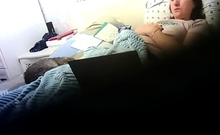 Stepmom watching porn and masturbating (hidden cam)