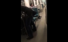 Asian twink get's BJ from older man in a subway