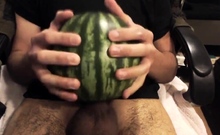 Asian Man Fucks a Watermelon