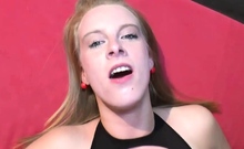 German creampie gangbang casting with a teen slut