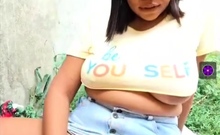 beautiful ebony teen seducing and caressing her body82047389