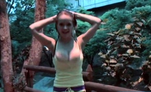 Teen with giant titties