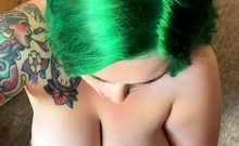 Mexicana blowjob with her big boobs