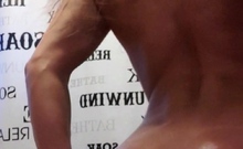 Horny Blonde Tgurl shows off her big ass then masturbate