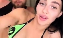 Amateur webcam slut shows tit on cam