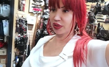 Amateur redhead shaves and masturbates