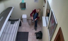 Slim blonde in our solarium