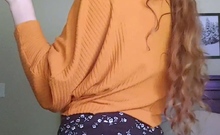Amateur striptease and Solo masturbation