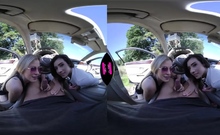 Ria Sunn, Emily Pink - Blow Job In The Car With Hitchhikers
