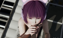 Cute japanese anime catgirl gets fucked on a space station
