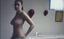 Canadian Webcam Girl Shows Off Her Big Bouncing Boobs