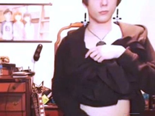 Short-Haired Crossdresser Cutie on Webcam