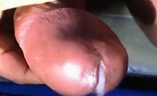 Thick Black Cock Cums Hard on Wrist Amateur Big Dick Handj