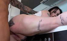German thick tattoo amateur slut fucked in the kitchen