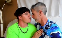 Hot Gays Kiss Tongue Tease